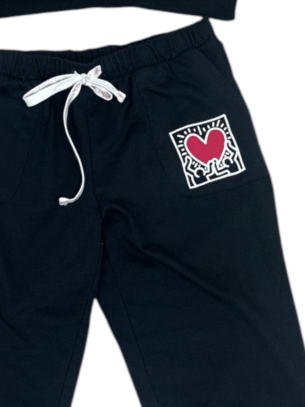 Keith Haring Black Heart Patch Track Joggers - Women's - Picture 3 of 3